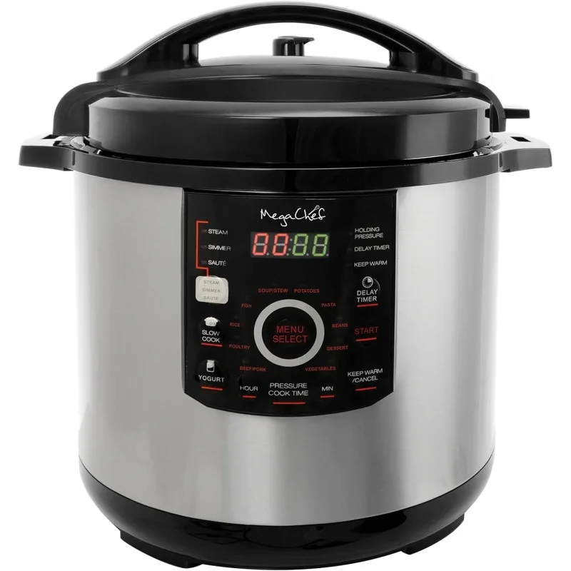 MegaChef-6-Quart-Electric-Pressure-Cooker-with-14-Pre-Set-Multi-Function-Features-Stainless-Steel-Pot
